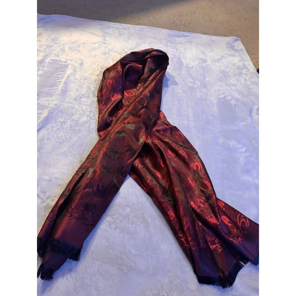 Thai Hand Woven Elephant Silk  Scarf 27” X 70”